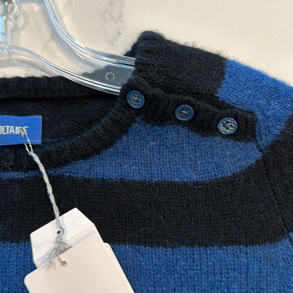 ZADIG&VOLTAIRE women's black and blue stripe crewneck sweater. Size XS/S - Picture 2 of 9